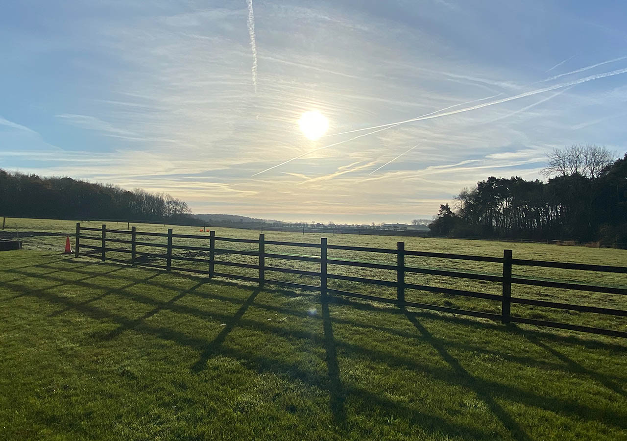 The fields and landscape from Firtree indoor swimming pool