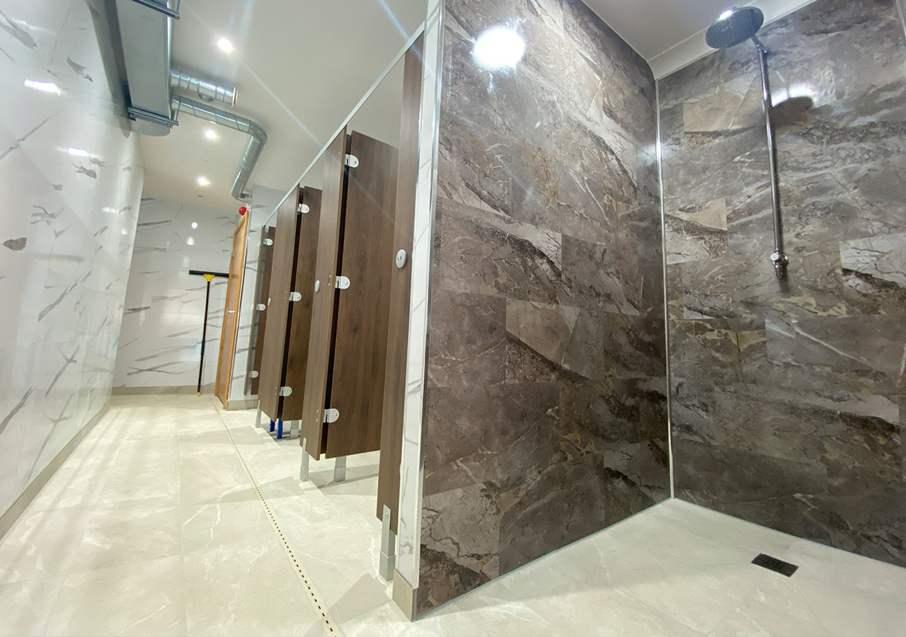 Firtree indoor swimming pool changing rooms and shower
